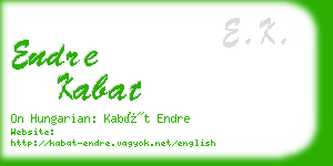 endre kabat business card